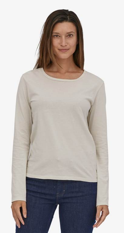 Camiseta Patagonia Long-Sleeved Regenerative Organic Certifiedâ„¢ Algodon Mujer Blancos | 8hc3BCjr