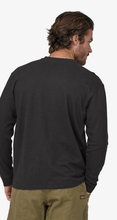 Camiseta Patagonia Long-Sleeved Trabajo Henley Pocket Hombre Negros | RtOqouM5