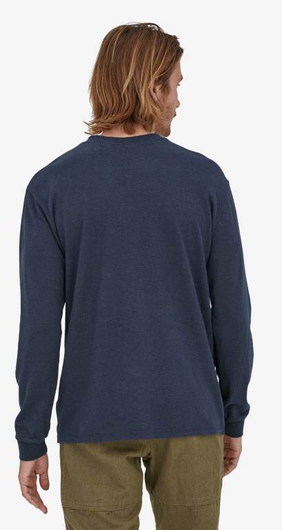 Camiseta Patagonia Long-Sleeved Trabajo Henley Pocket Hombre Azul Marino | fdhJwLSe