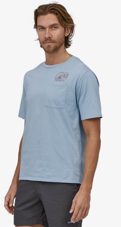 Camiseta Patagonia Lost and Found Organic Pocket Hombre Azules | dCmJE1WP