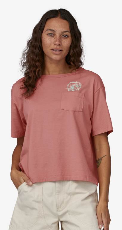 Camiseta Patagonia Lost and Found Organic Easy Cut Pocket Mujer Rosas | kJOJwAsG