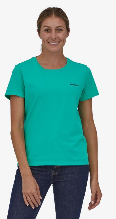 Camiseta Patagonia P-6 Mission Organic Algodon Mujer Turquesa | NQaoMCDY