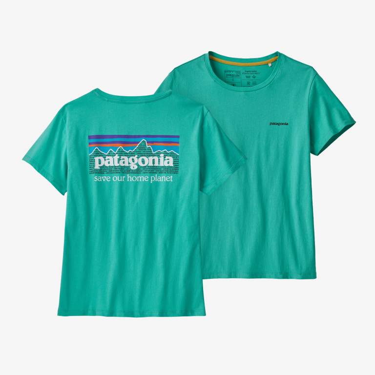 Camiseta Patagonia P-6 Mission Organic Algodon Mujer Turquesa | NQaoMCDY