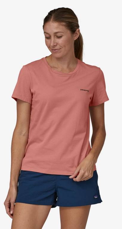 Camiseta Patagonia P-6 Mission Organic Algodon Mujer Rosas | nTllOUnY