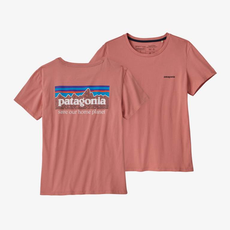 Camiseta Patagonia P-6 Mission Organic Algodon Mujer Rosas | nTllOUnY