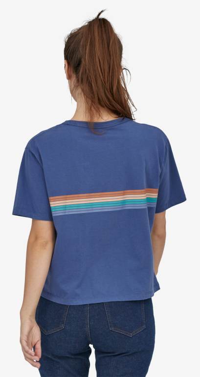 Camiseta Patagonia Ridge Rise Stripe Organic Easy Cut Mujer Azules | NTTikY5p