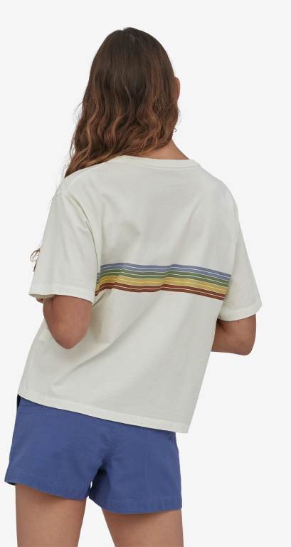 Camiseta Patagonia Ridge Rise Stripe Organic Easy Cut Mujer Naranjas | j1M0J4w1