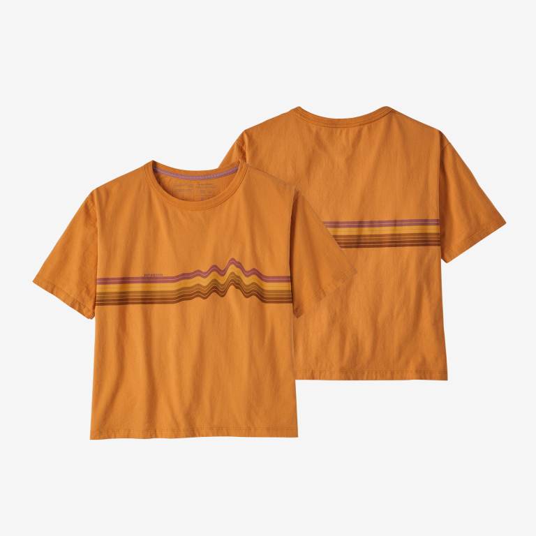 Camiseta Patagonia Ridge Rise Stripe Organic Easy Cut Mujer Naranjas | j1M0J4w1