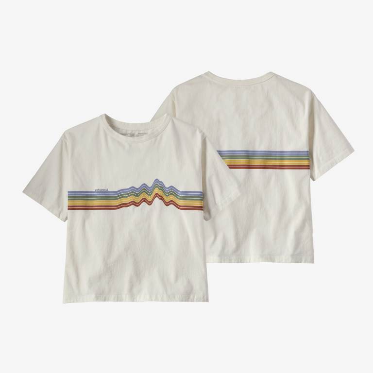 Camiseta Patagonia Ridge Rise Stripe Organic Easy Cut Mujer Blancos | jn8qi6HZ