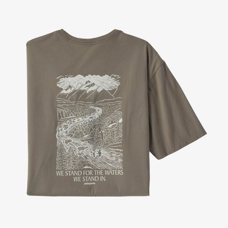 Camiseta Patagonia Stand Upâ„¢ Woodcut Organic Hombre Verdes | NF2tzfER