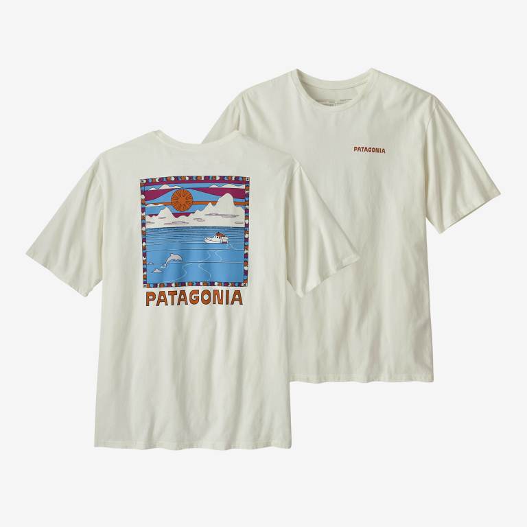 Camiseta Patagonia Summit Swell Organic Hombre Blancos | KzZnc7cJ