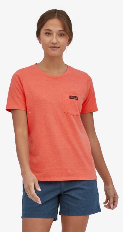 Camiseta Patagonia Trabajo Pocket Mujer Coral | DoGbrAvZ