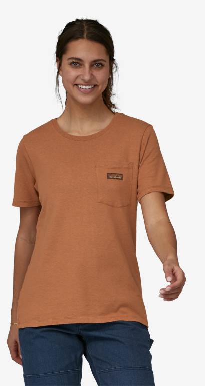 Camiseta Patagonia Trabajo Pocket Mujer Marrom | dvcWXf4U