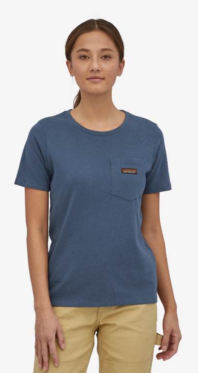 Camiseta Patagonia Trabajo Pocket Mujer Grises Azules | zRSOfAtw