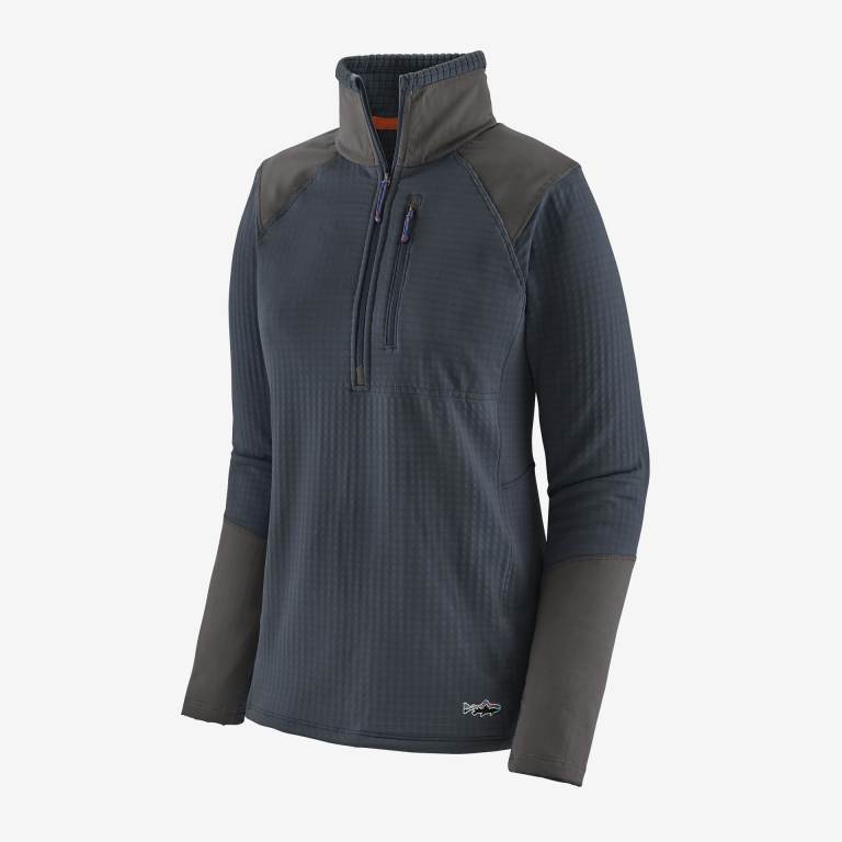 Pullover Patagonia Long-Sleeved R1Â® Fitz Roy Trout 1/4-Zip Mujer Azules | AqXrWveM