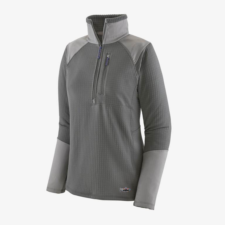 Pullover Patagonia Long-Sleeved R1Â® Fitz Roy Trout 1/4-Zip Mujer Grises | JGweY6Gw