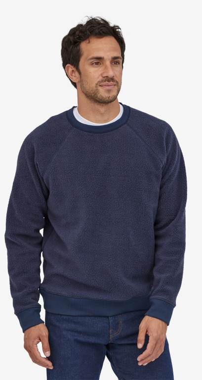 Pullover Patagonia Reversible Shearling Crewneck Hombre Azul Marino | 9QFLgdEN