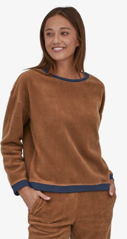 Pullover Patagonia Shearling Crewneck Mujer Marrom | N4l0rJKD