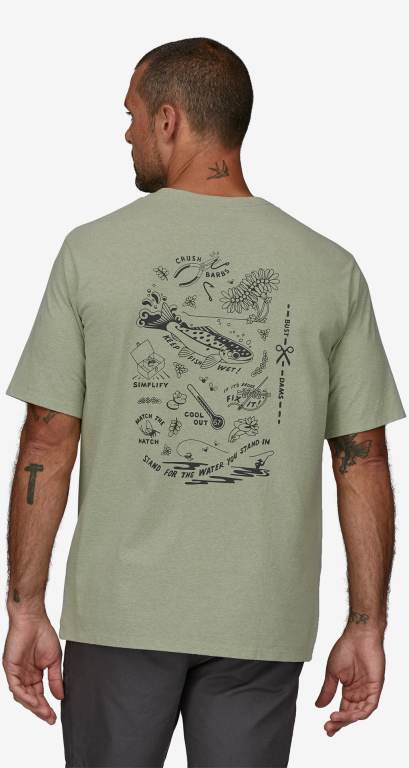 Responsibili-Tee® Patagonia Action Angler Responsibili-Â® Hombre Verdes | YfyD3wlH