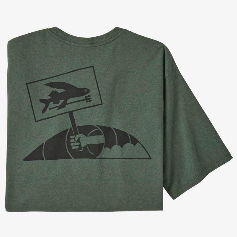 Responsibili-Tee® Patagonia Flying Fish Protest Responsibili-Â® Hombre Verdes | IIlwj17v