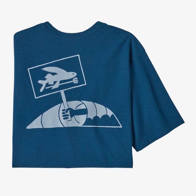 Responsibili-Tee® Patagonia Flying Fish Protest Responsibili-Â® Hombre Azules | oQGvEU2B