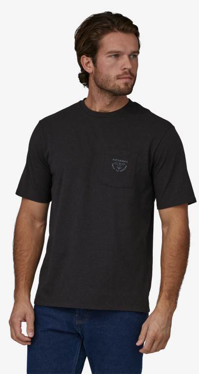 Responsibili-Tee® Patagonia Forge Mark Crest Pocket Responsibili-Â® Hombre Negros | GTvxgPZK