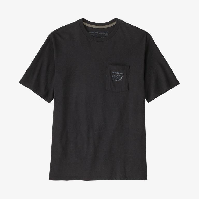 Responsibili-Tee® Patagonia Forge Mark Crest Pocket Responsibili-Â® Hombre Negros | GTvxgPZK