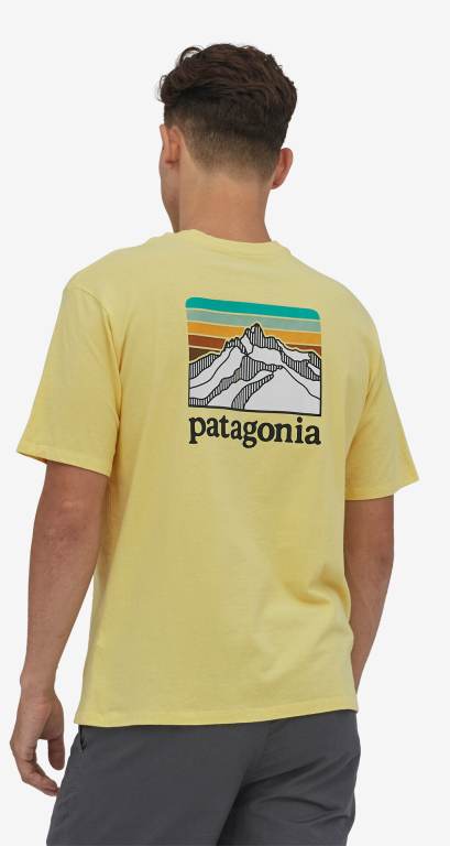 Responsibili-Tee® Patagonia Line Logo Ridge Pocket Responsibili-Â® Hombre Amarillos | DcKCwRey