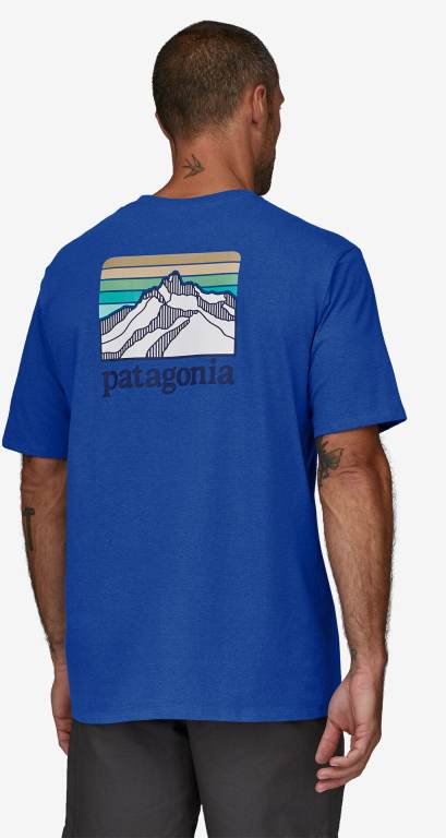 Responsibili-Tee® Patagonia Line Logo Ridge Pocket Responsibili-Â® Hombre Blue/Blue | Fn9DVQgQ