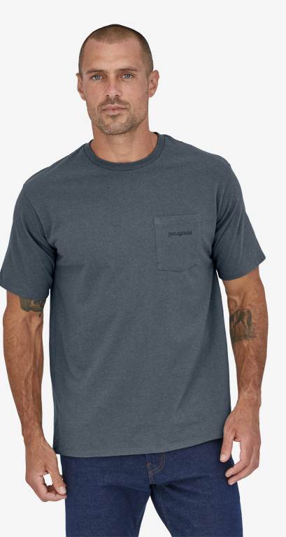 Responsibili-Tee® Patagonia Line Logo Ridge Pocket Responsibili-Â® Hombre Grises | JWQjo6po