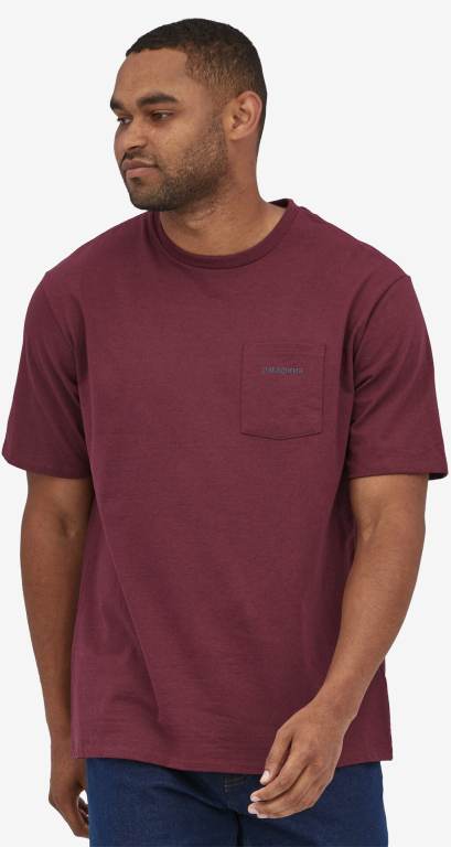 Responsibili-Tee® Patagonia Line Logo Ridge Pocket Responsibili-Â® Hombre Rojos | PTFhEJzt