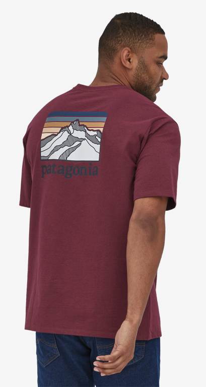 Responsibili-Tee® Patagonia Line Logo Ridge Pocket Responsibili-Â® Hombre Rojos | PTFhEJzt