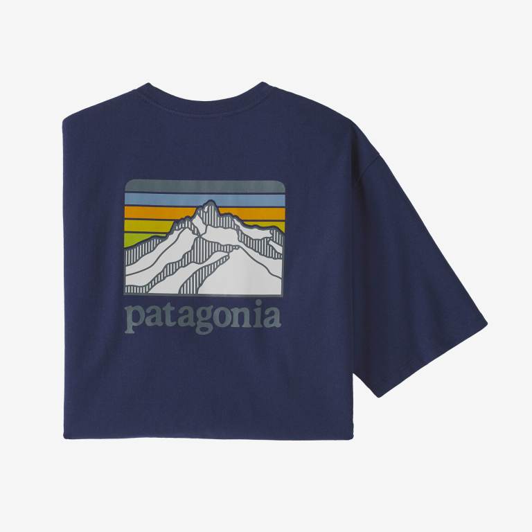 Responsibili-Tee® Patagonia Line Logo Ridge Pocket Responsibili-Â® Hombre Azules | TWaequx3