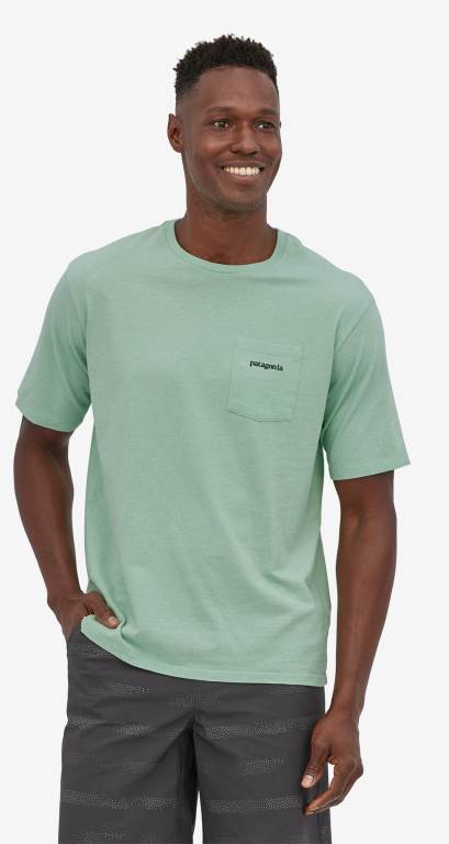 Responsibili-Tee® Patagonia Line Logo Ridge Pocket Responsibili-Â® Hombre Verdes | U6tW85k3