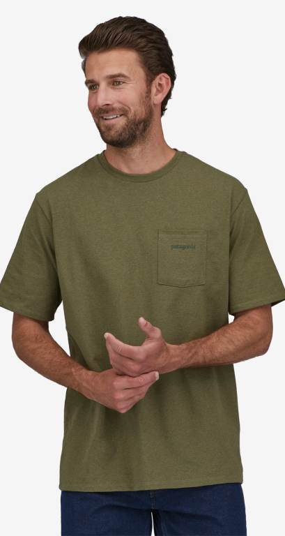 Responsibili-Tee® Patagonia Line Logo Ridge Pocket Responsibili-Â® Hombre Verdes | gPBuy0Op