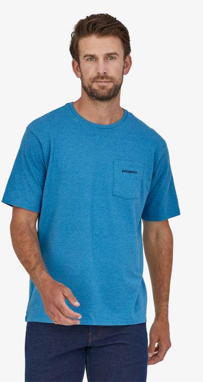 Responsibili-Tee® Patagonia Line Logo Ridge Pocket Responsibili-Â® Hombre Azules | jOpv0nVH