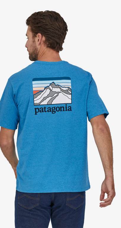 Responsibili-Tee® Patagonia Line Logo Ridge Pocket Responsibili-Â® Hombre Azules | jOpv0nVH