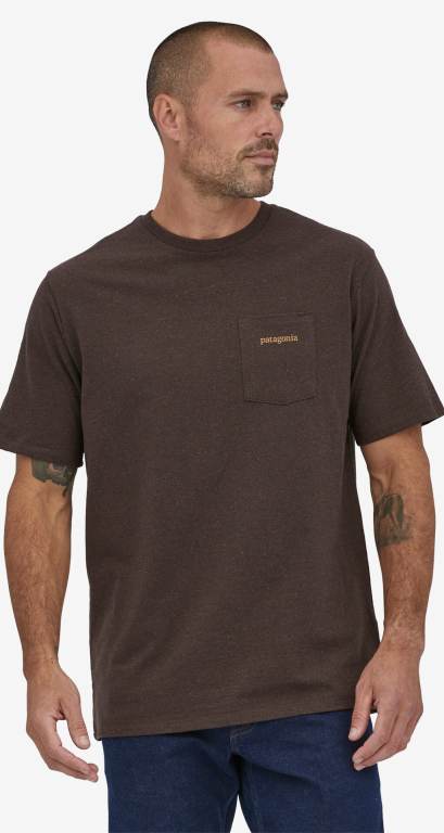 Responsibili-Tee® Patagonia Line Logo Ridge Pocket Responsibili-Â® Hombre Marrom | l4gT3bUg