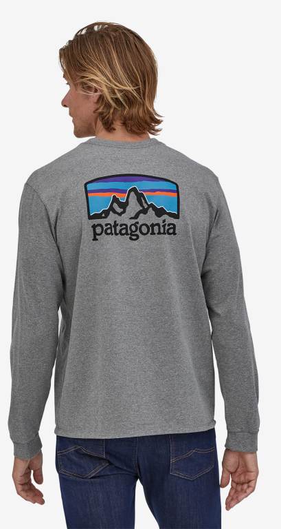 Responsibili-Tee® Patagonia Long-Sleeved Fitz Roy Horizons Responsibili-Â® Hombre Azules | 0PbDDalK