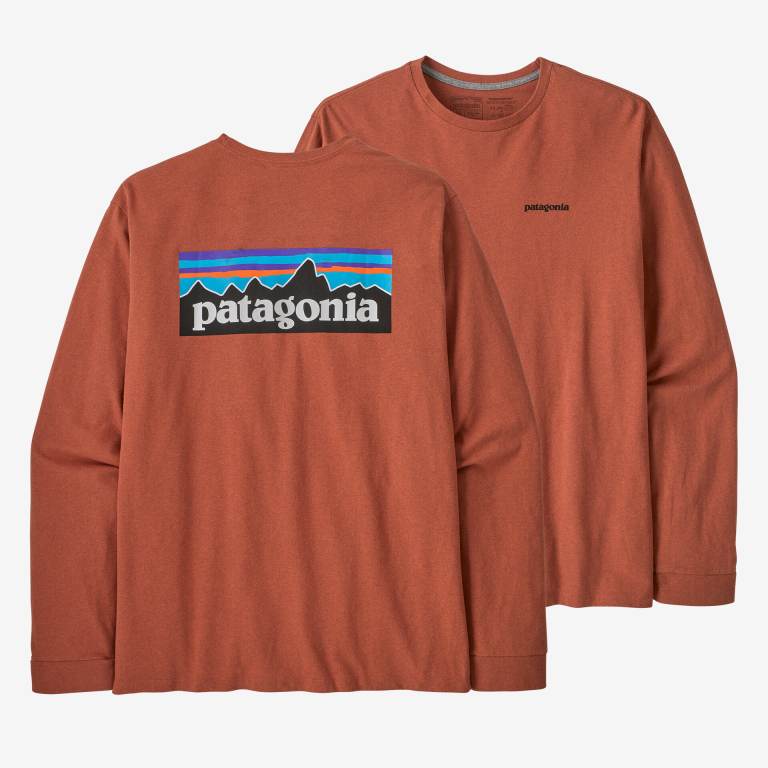 Responsibili-Tee® Patagonia Long-Sleeved P-6 Logo Responsibili-Â® Hombre Coral | 0fIfHUm0