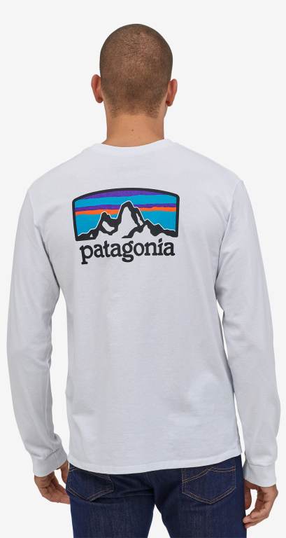 Responsibili-Tee® Patagonia Long-Sleeved Fitz Roy Horizons Responsibili-Â® Hombre Blancos | 1ADOQd74