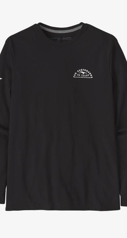 Responsibili-Tee® Patagonia Long-Sleeved FCD 25 Years Responsibili-Â® Hombre Negros | 3BQXu6Ue