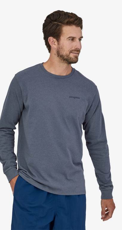 Responsibili-Tee® Patagonia Long-Sleeved Line Logo Ridge Responsibili-Â® Hombre Grises | 4EcSNYk1