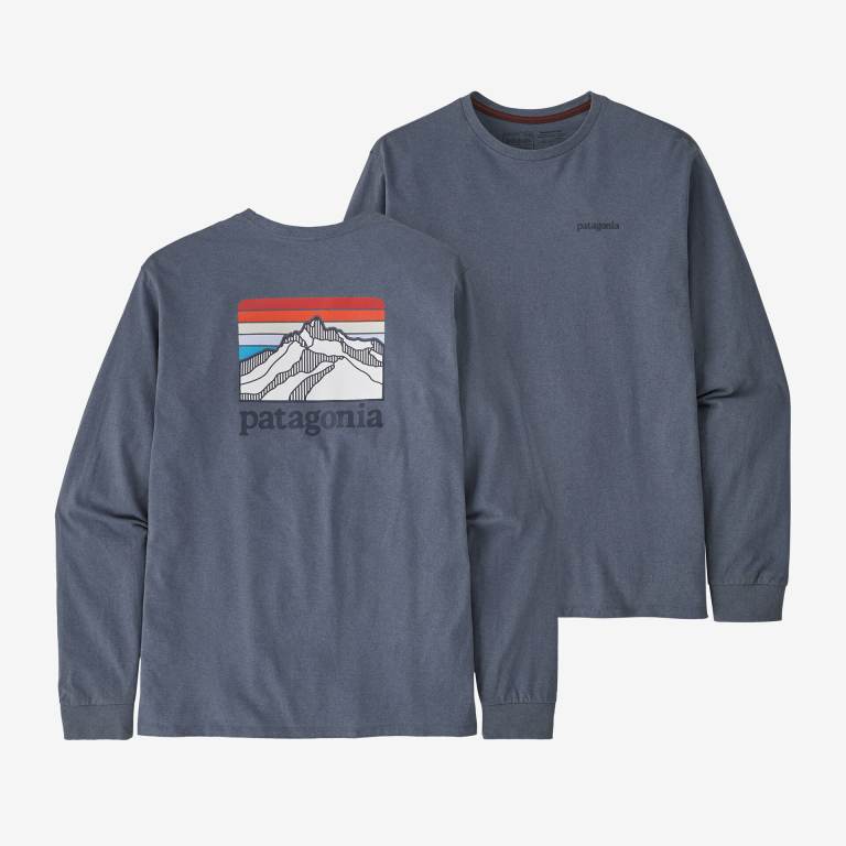 Responsibili-Tee® Patagonia Long-Sleeved Line Logo Ridge Responsibili-Â® Hombre Grises | 4EcSNYk1