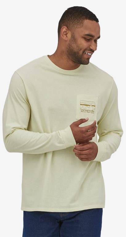 Responsibili-Tee® Patagonia Long-Sleeved '73 Skyline Pocket Responsibili-Â® Hombre Blancos | 5yF9uZSh