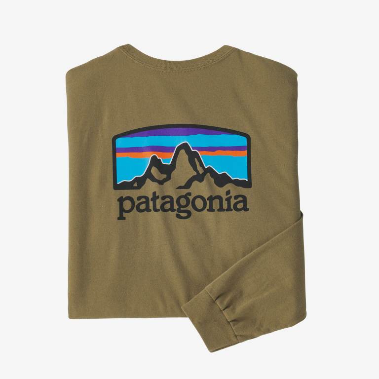 Responsibili-Tee® Patagonia Long-Sleeved Fitz Roy Horizons Responsibili-Â® Hombre Kaki | Dlc1vB8L