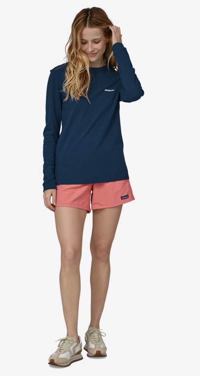 Responsibili-Tee® Patagonia Long-Sleeved P-6 Logo Responsibili-Â® Mujer Azules | IIJC0OwU