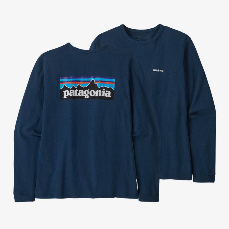 Responsibili-Tee® Patagonia Long-Sleeved P-6 Logo Responsibili-Â® Mujer Azules | IIJC0OwU