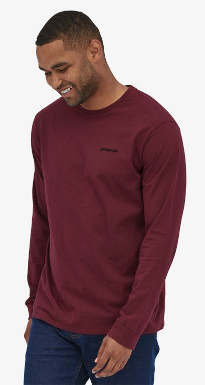 Responsibili-Tee® Patagonia Long-Sleeved P-6 Logo Responsibili-Â® Hombre Rojos | PRmjpTwr