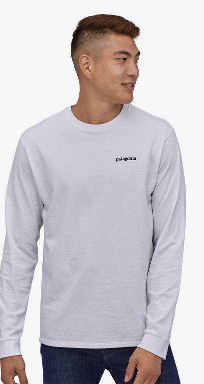 Responsibili-Tee® Patagonia Long-Sleeved Line Logo Ridge Responsibili-Â® Hombre Blancos | YmWppIsC